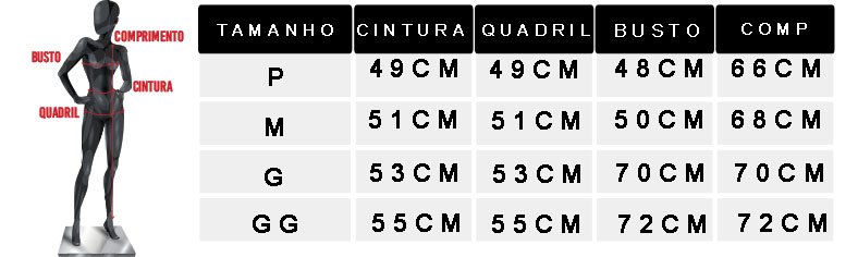 tabela de medidas oficial camiseta feminina